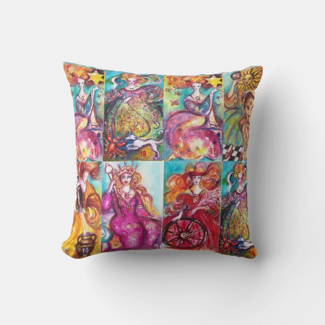 TAROTS OF THE LOST SHADOWS /STAR,MOON,SUN,EMPRESS THROW PILLOW (Front)