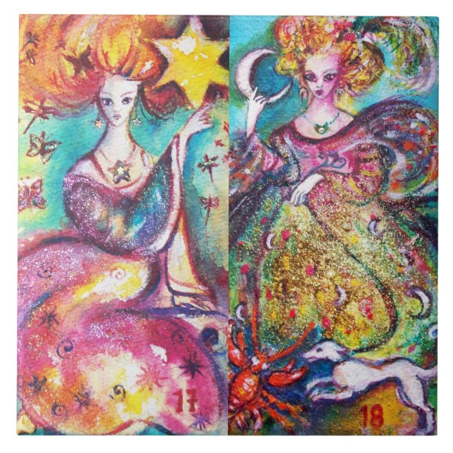 TAROTS OF THE LOST SHADOWS /THE MOON AND THE STAR  TILE (Front)