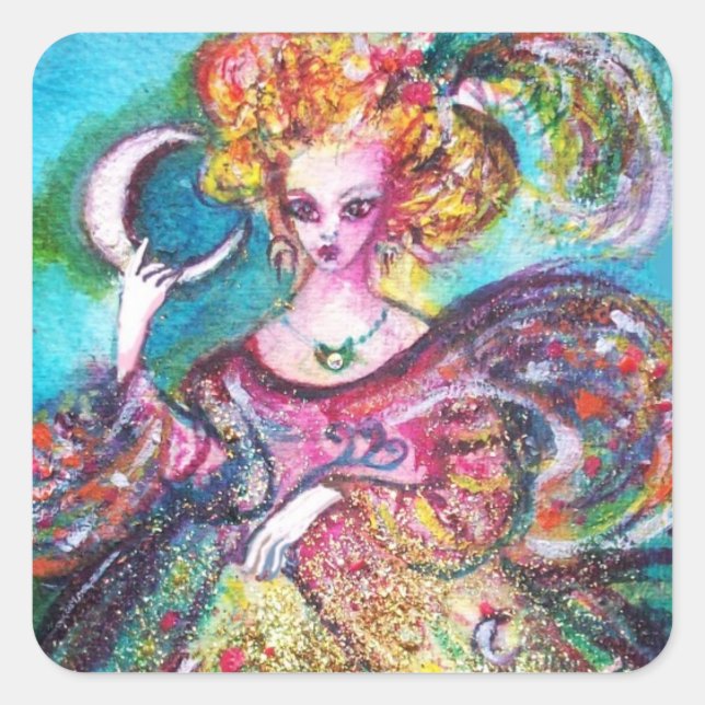 TAROTS OF THE LOST SHADOWS /THE MOON LADY SQUARE STICKER (Front)
