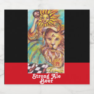 TAROTS OF THE LOST SHADOWS /THE SUN STRONG BEER BOTTLE LABEL