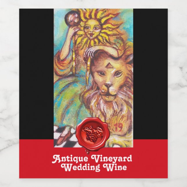 TAROTS OF THE LOST SHADOWS /THE SUN WEDDING WINE LABEL (Single Label)