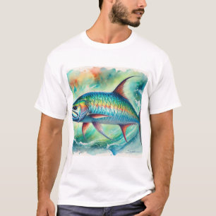 Tarpon fish 051024AREF147 - Watercolor T-Shirt