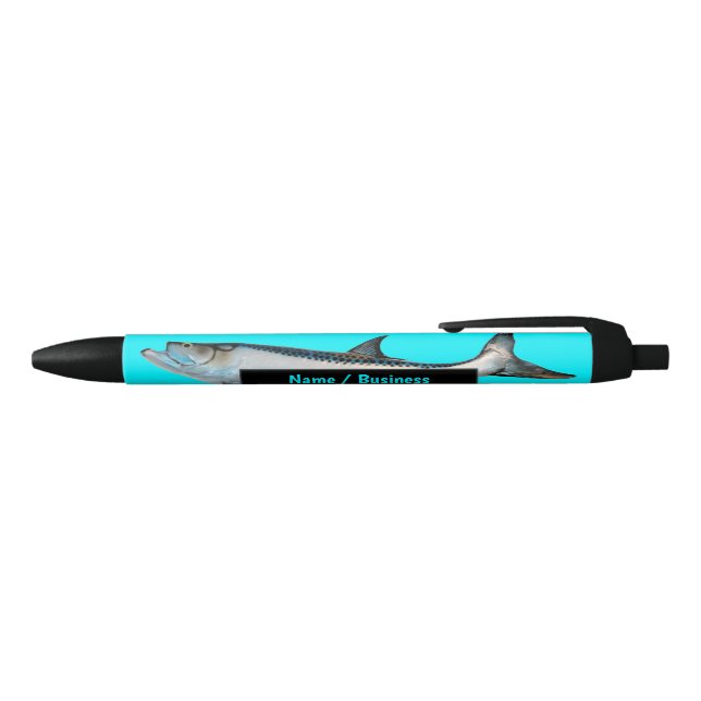 Tarpon Fish Aqua Deep Sea Charter Business Black Ink Pen (Top)