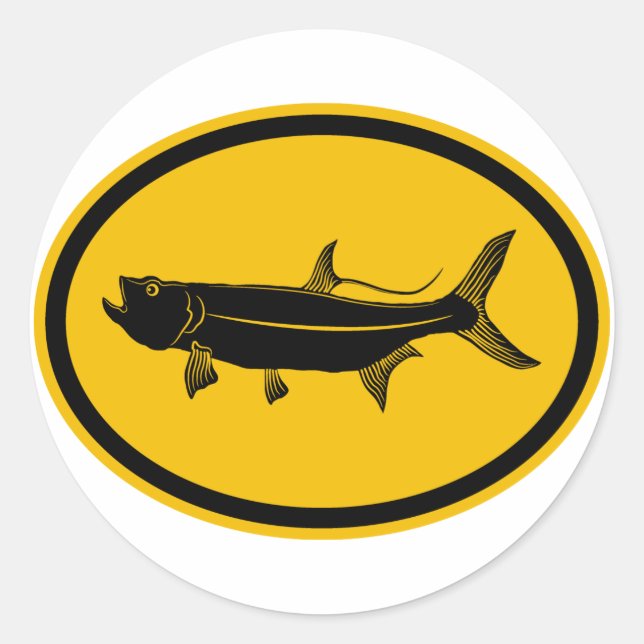 Tarpon Fish Classic Round Sticker (Front)