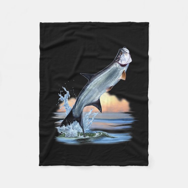 Tarpon Fish Fresh Water Wildlife Hunting Fishing A Fleece Blanket (Front)