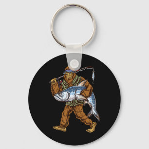Tarpon Fishing Bigfoot Fishermen Keychain