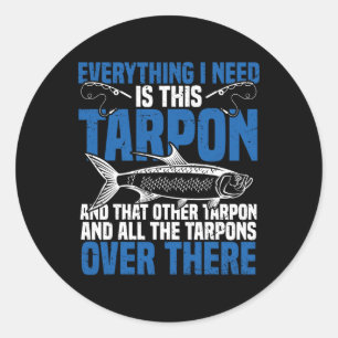 Tarpon Fishing Spot Rod And Reel Combo Tarpon Fish Classic Round Sticker