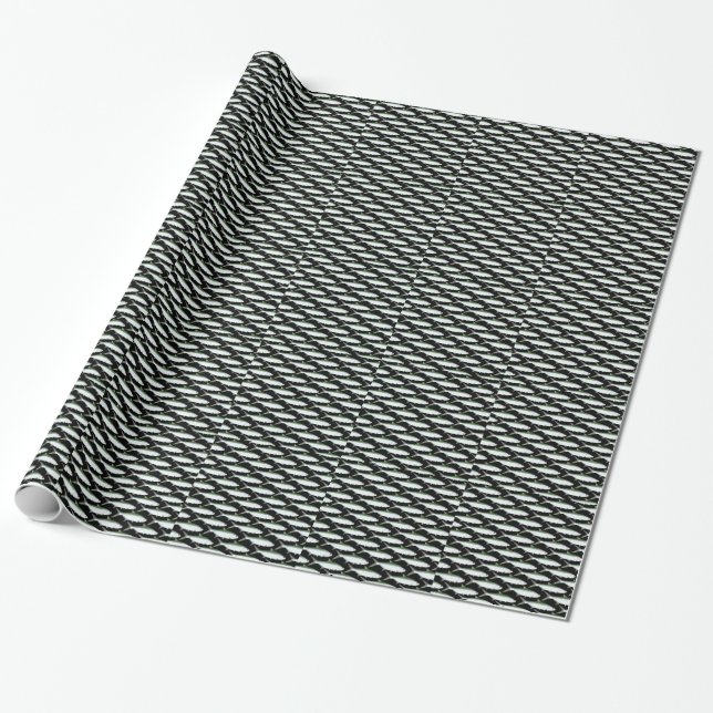 Tarpon pattern on black wrapping paper (Unrolled)