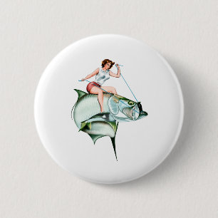 Tarpon Rider 2 Inch Round Button
