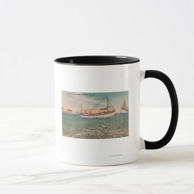 Tarpon Springs, FL - View of Boat & Deep Sea Mug (Right)