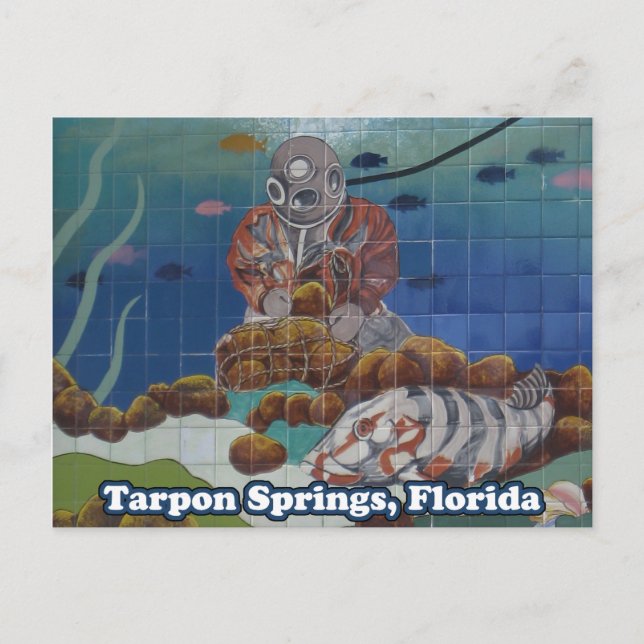 Tarpon Springs Sponge Diver Mural Postcard (Front)