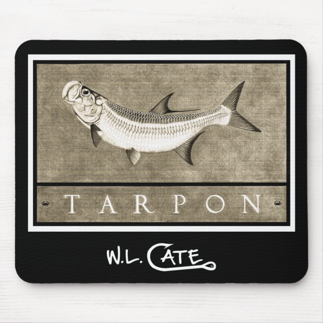 Tarpon Vintage Black & White Mouse Pads (Front)