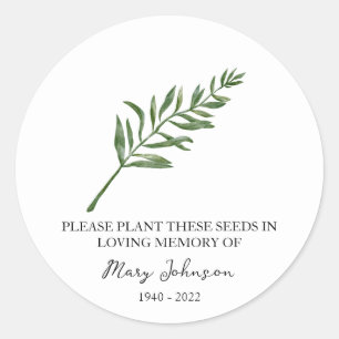 Tarragon Memorial Funeral Seed Packet Classic Round Sticker