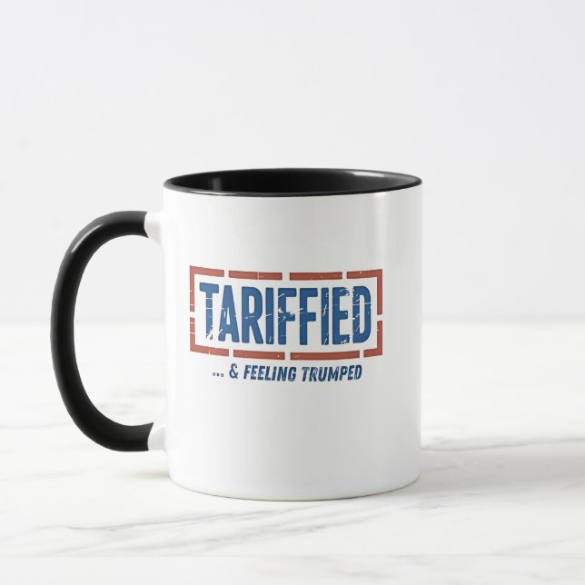 Tarrfied & Feeling Trumped Funny Anti Trump  Mug (Left)