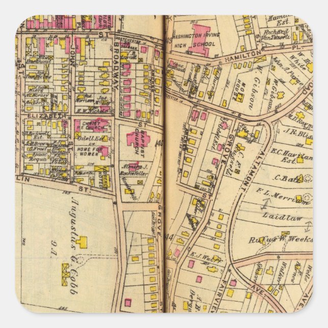 Tarrytown, New York 4 Square Sticker (Front)