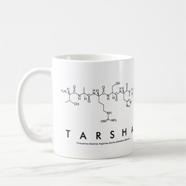 Tarsha peptide name mug (Left)