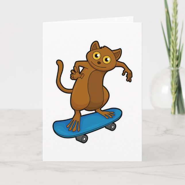 Tarsier as Skater with Skateboard Card (Front)