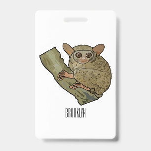 Tarsier cartoon illustration badge