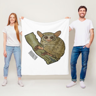 Tarsier cartoon illustration  fleece blanket