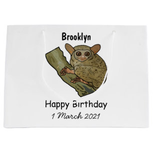 Tarsier cartoon illustration large gift bag