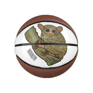 Tarsier cartoon illustration  mini basketball