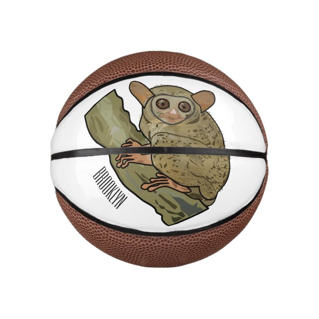 Tarsier cartoon illustration  mini basketball (Front)