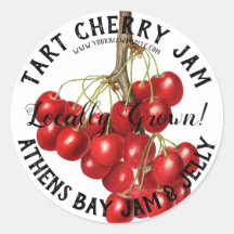 Tart Cherry Jam Product Business Label