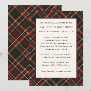 Tartan à carreaux classique Invitation de chasse é