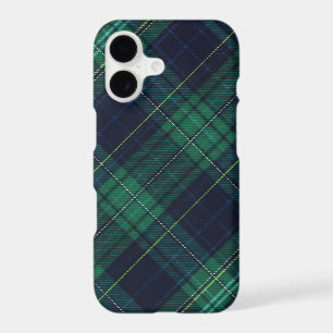 Tartan à carreaux vert et bleu en diagonale