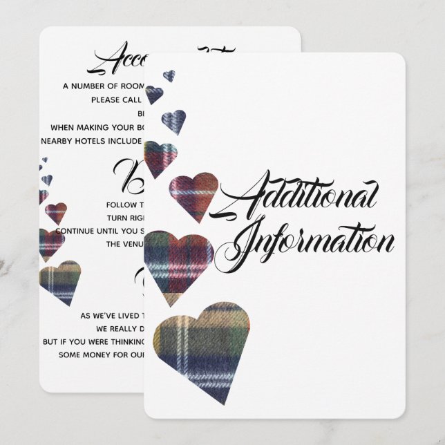 Tartan Additional Information Card (Front/Back)