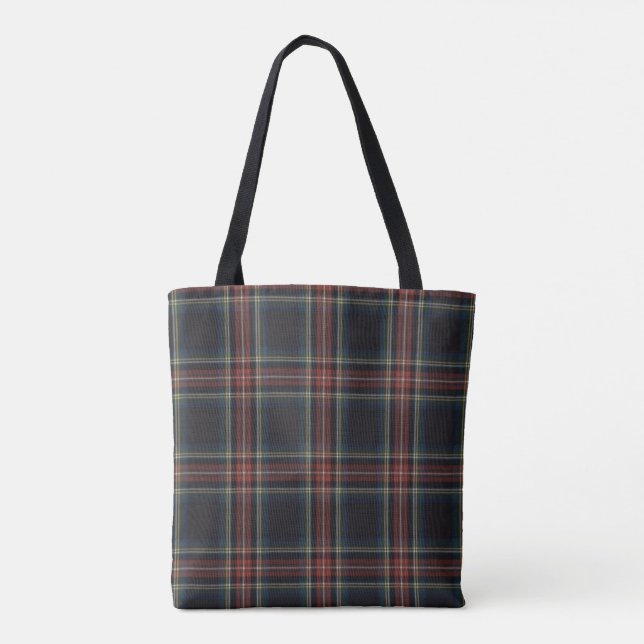 Tartan All-Over-Print Tote Bag, Medium Bag (Back)