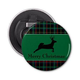 Tartan and Reindeer Christmas Bottle Opener