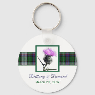 Tartan and Thistle Wedding Favour Keychain