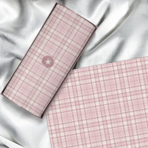 Tartan - Baby Pink with Cement White and Dark Pink Tissue Paper