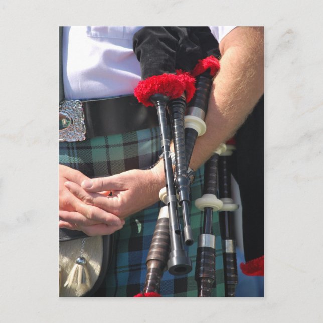 Tartan Bagpipes Postcard (Front)