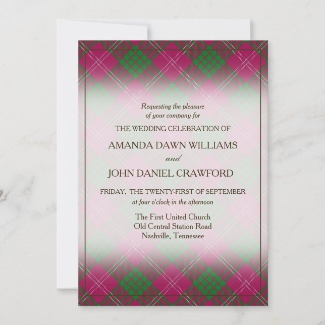 Tartan Beauty Clan Crawford Scottish Plaid (Front)