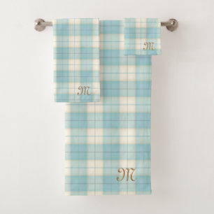 Tartan bleu clair Personnalisé Monogramme