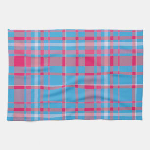 Tartan blue and red kitchen towel