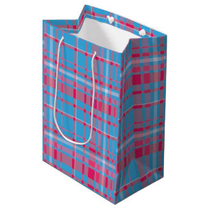 Tartan blue and red medium gift bag