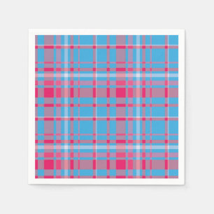 Tartan blue and red napkin