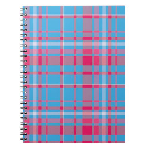 Tartan blue and red notebook