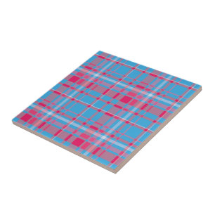 Tartan blue and red tile