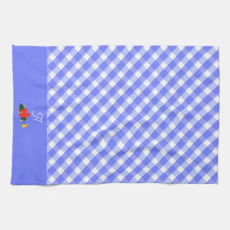 Tartan blue simple wildflower pattern kitchen towel