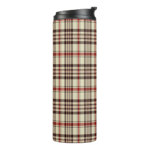 Tartan Brown   Thermal Tumbler