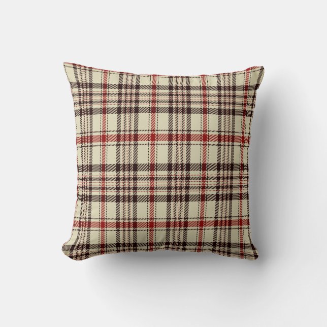 Tartan Brown       Throw Pillow (Front)