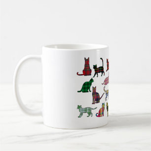 Tartan cats coffee mug