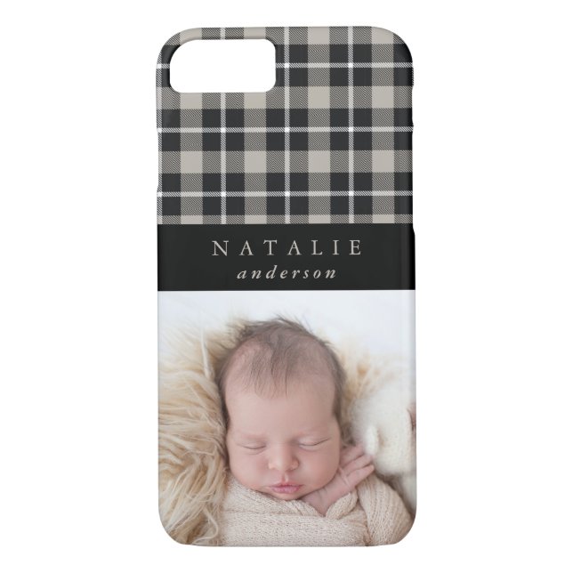 Tartan check personalized photo winter Case-Mate iPhone case (Back)