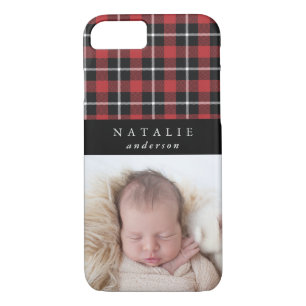 Tartan check personalized photo winter Case-Mate iPhone case