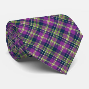 Tartan Check Plaid Purple & Navy Two-Sided Tie