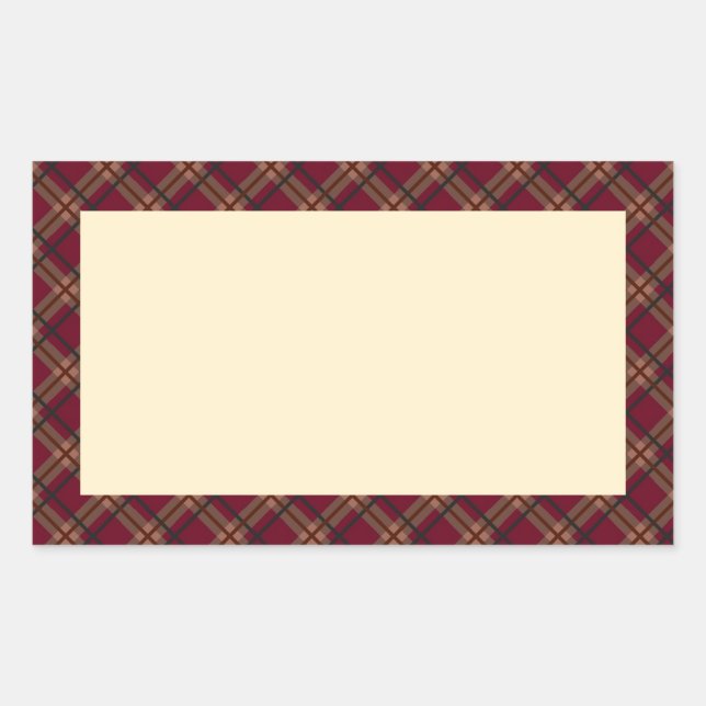 Tartan check (wine red) sticker (Front)